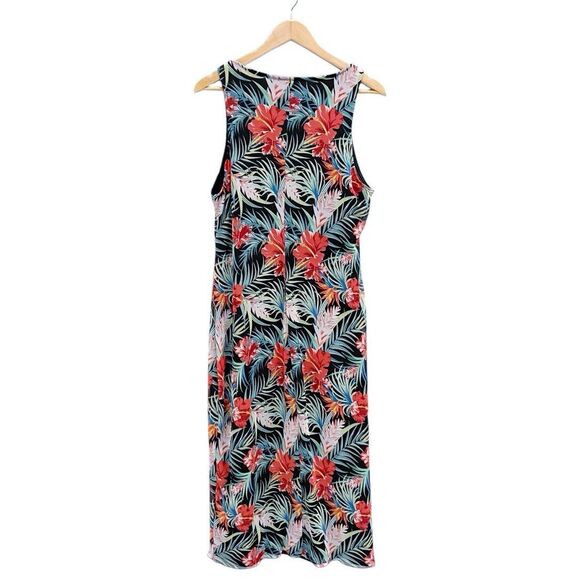 Bebe Bright Tropical Hawaiian Maxi Resort Dress Sleeveless Lined Women’s XL USA - Picture 7 of 11